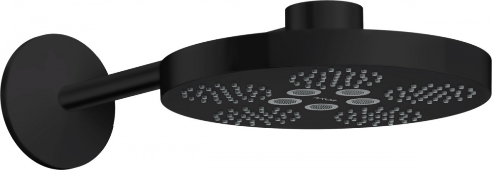 Верхний душ Axor One 280 мм 2-режимный с держателем черный матовый 48492670