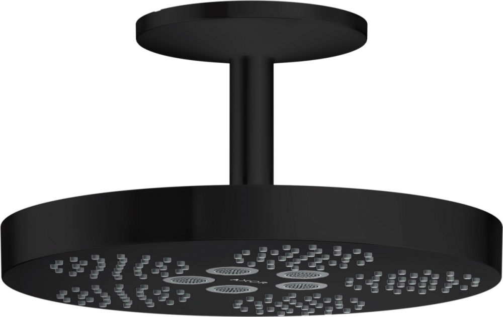 Верхній душ Axor One 282 мм 1-режимний з стельовим держателем чорний матовий 48493670