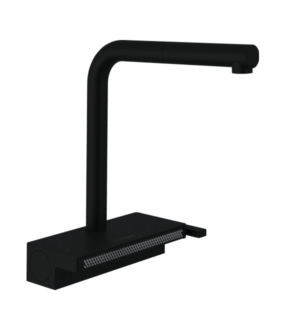 Змішувач для кухні Hansgrohe Aquno Select M81 з висувною лійкою чорний матовий 73836670