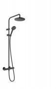 Душевая стойка для душа Hansgrohe Vernis Blend Showerpipe 200 1jet EcoSmart с термостатом черный матовый 26089670