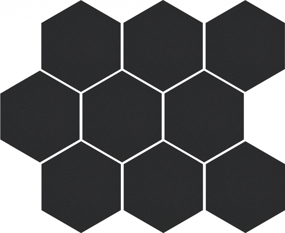 Мозаика Cerrad Cambia Black lappato heksagon 27,53x33,4 см 5902510806729