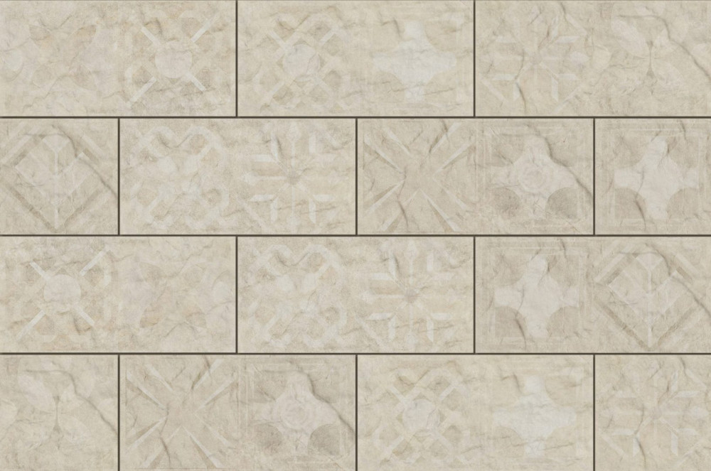 Плитка клінкер настінна Cerrad Torstone Bianco Decor 30x14,8 см 5902510809249