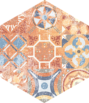 Плитка керамогранит Nowa Gala Flamenco heksagon Red 33х28 см 5900423036431