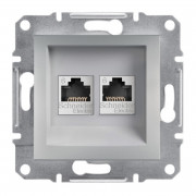 Розетка компьютерная Schneider Electric Asfora RJ45 кат6 UTP двойная алюминий EPH4800161