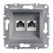 Розетка компьютерная Schneider Electric Asfora RJ45 кат6 UTP двойная сталь EPH4800162