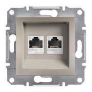 Розетка компьютерная Schneider Electric Asfora RJ45 кат6 UTP двойная бронза EPH4800169