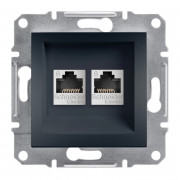 Розетка компьютерная Schneider Electric Asfora RJ45 кат6 UTP двойная антрацит EPH4800171