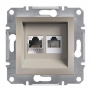 Розетка компьютерная+телефонная Schneider Electric Asfora RJ45+RJ12 5е бронза EPH4900169