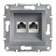 Розетка компьютерная Schneider Electric Asfora RJ45 кат6 UTP двойная сталь EPH4800162