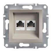 Розетка компьютерная Schneider Electric Asfora RJ45 кат6 UTP двойная бронза EPH4800169