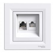 Розетка компьютерная+телефонная Schneider Electric Asfora RJ45+RJ12 5е белый EPH4900121