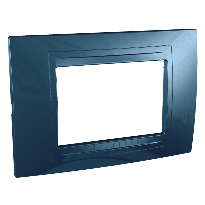 Рамка 3-модульная Schneider Electric Unica Allegro пластик голубой лед MGU4.103.54