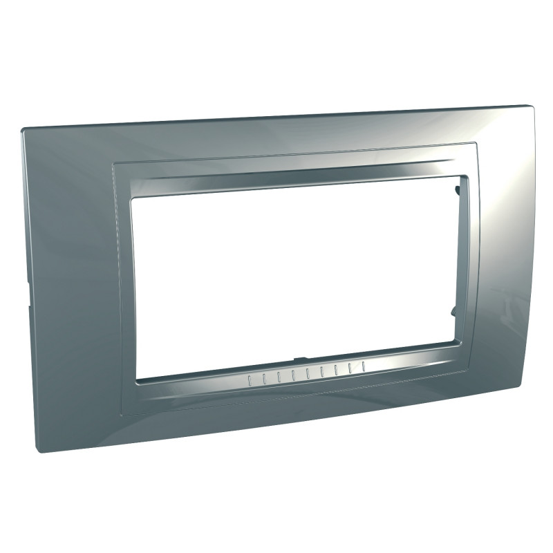 Рамка 4-модульная Schneider Electric Unica Allegro пластик серебристый MGU4.104.60