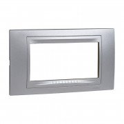 Рамка 4-модульна Schneider Electric Unica Allegro пластик алюміній MGU4.104.30