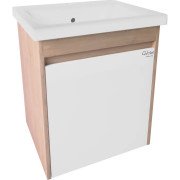 Тумба под раковину Radaway Classic 51 подвесная ДСП/МДФ белый/дуб ватан M05055-02-03