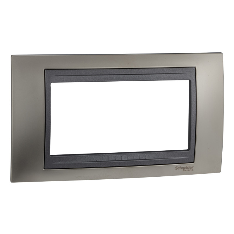 Рамка 4-модульная Schneider Electric Unica Top никель матовый/графит MGU66.104.239
