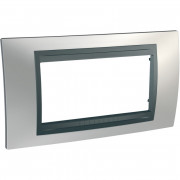Рамка 4-модульная Schneider Electric Unica Top хром матовый/графит MGU66.104.238