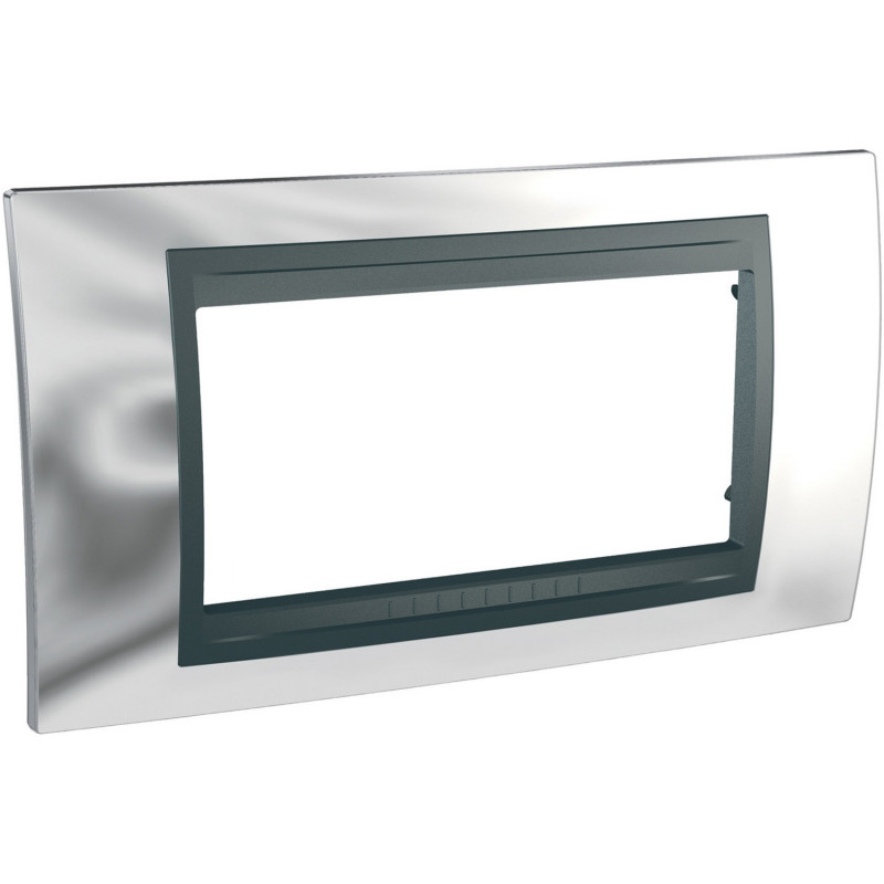 Рамка 4-модульная Schneider Electric Unica Top хром блестящий/графит MGU66.104.210