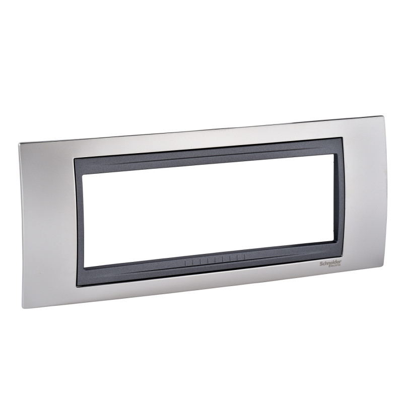 Рамка 6-модульна Schneider Electric Unica Top нікель матовий/графіт MGU66.106.239