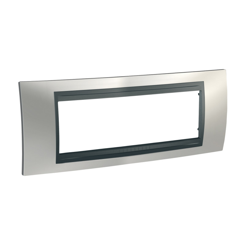 Рамка 6-модульная Schneider Electric Unica Top хром матовый/графит MGU66.106.238