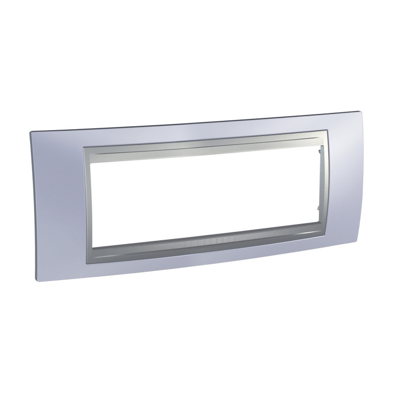 Рамка 6-модульная Schneider Electric Unica Top голубой берилл/алюминий MGU66.106.098