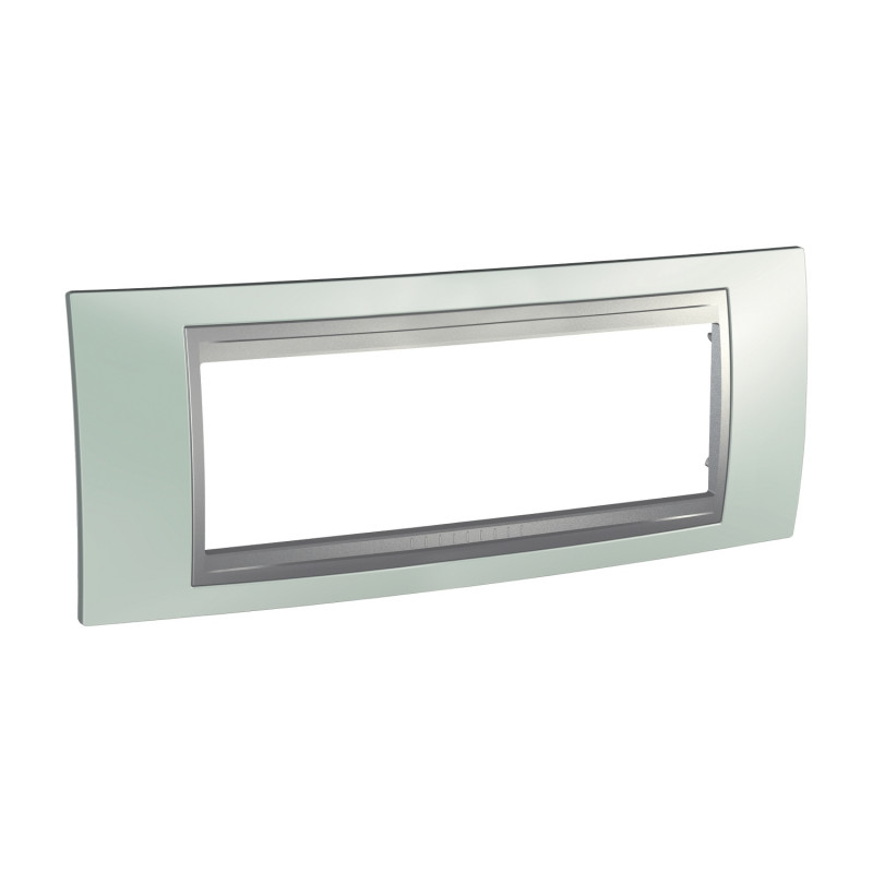 Рамка 6-модульная Schneider Electric Unica Top изумрудный/алюминий MGU66.106.094