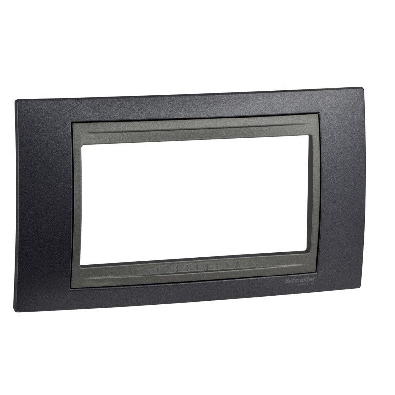 Рамка 4-модульная Schneider Electric Unica Top металлик/графит MGU66.104.297
