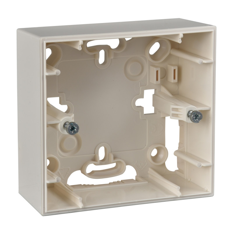 Коробка для зовнішнього монтажу Schneider Electric Unica Colors/Unica Basic 1 пост слонова кістка MGU8.002.25
