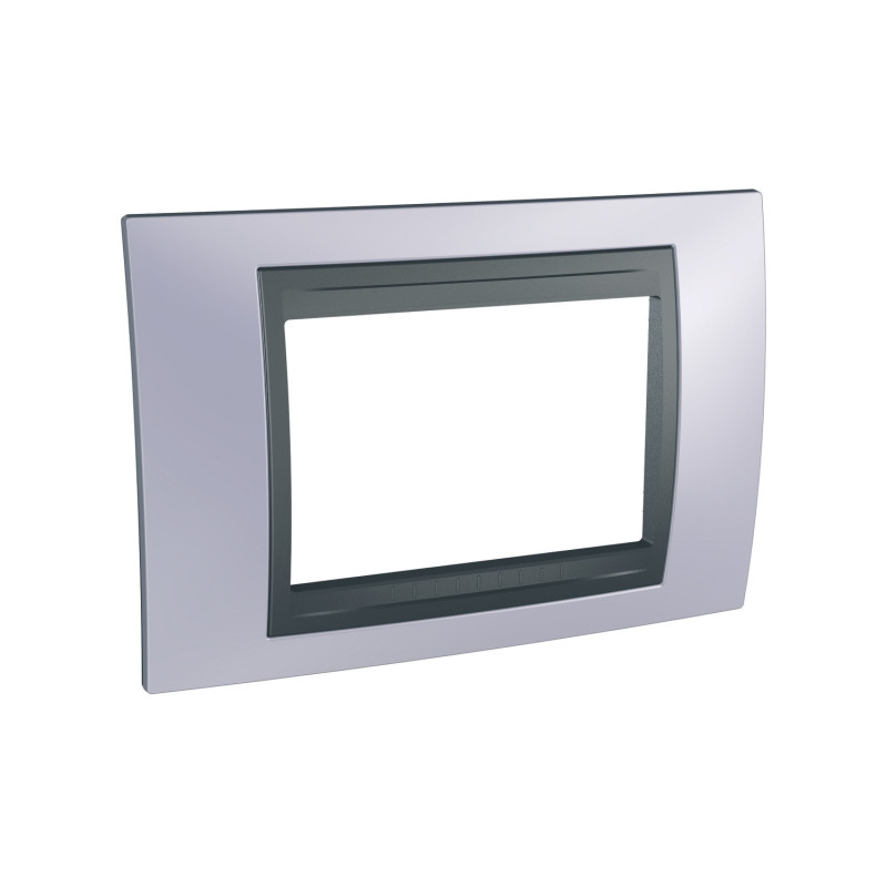 Рамка 3-модульная Schneider Electric Unica Top голубой берилл/графит MGU66.103.298