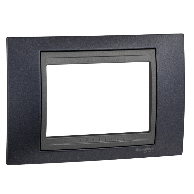 Рамка 3-модульна Schneider Electric Unica Top металік/графіт MGU66.103.297