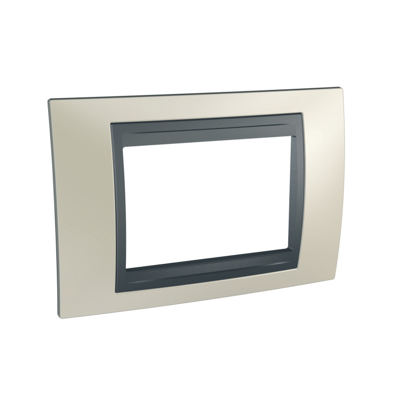 Рамка 3-модульна Schneider Electric Unica Top титановий/графіт MGU66.103.295