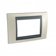 Рамка 3-модульная Schneider Electric Unica Top титановый/графит MGU66.103.295