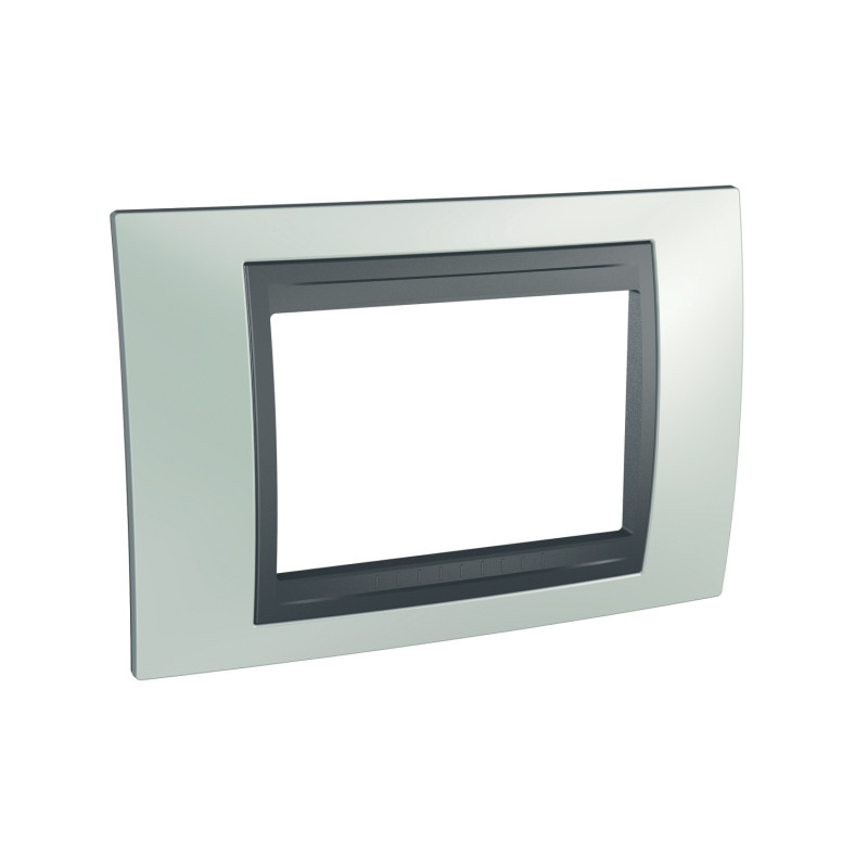 Рамка 3-модульна Schneider Electric Unica Top смарагдовий/графіт MGU66.103.294