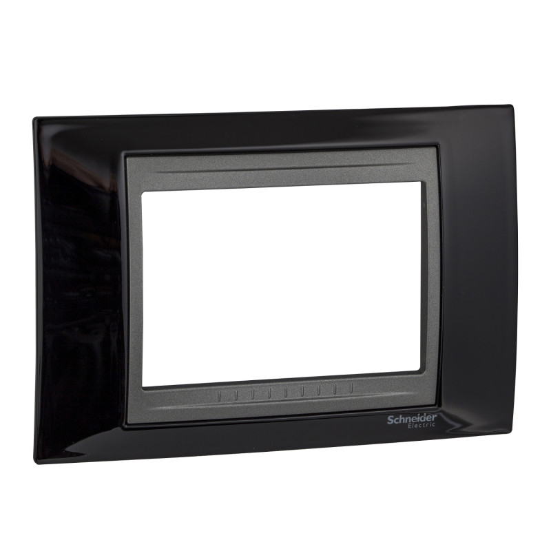 Рамка 3-модульна Schneider Electric Unica Top чорний родій/графіт MGU66.103.293