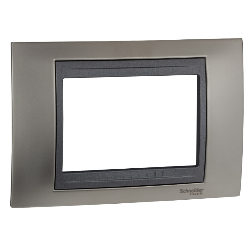 Рамка 3-модульна Schneider Electric Unica Top нікель матовий/графіт MGU66.103.239