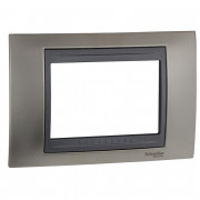 Рамка 3-модульная Schneider Electric Unica Top никель матовый/графит MGU66.103.239