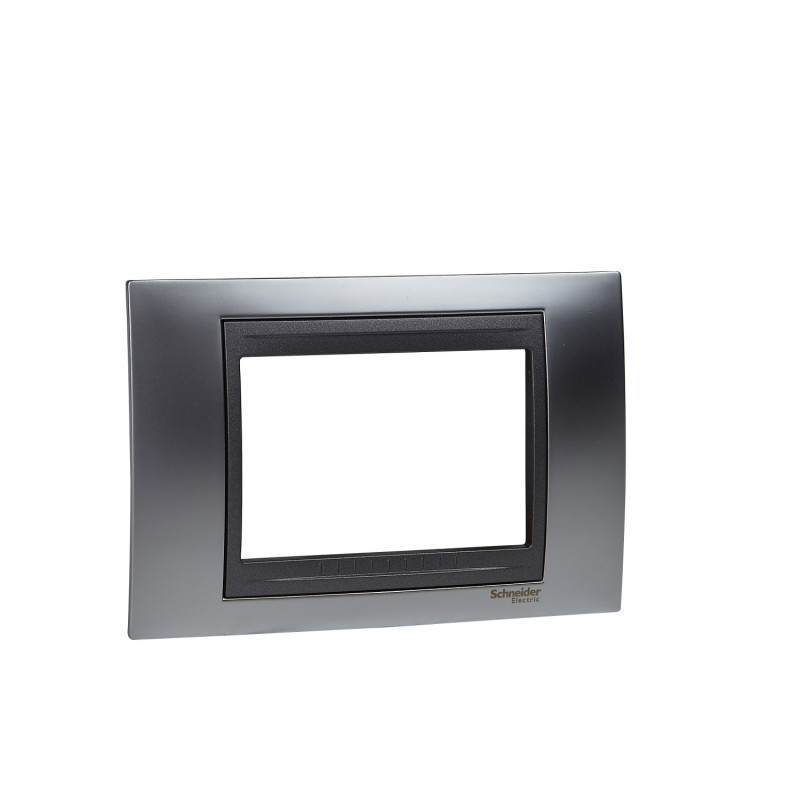 Рамка 3-модульная Schneider Electric Unica Top хром матовый/графит MGU66.103.238