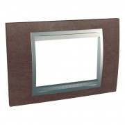 Рамка 3-модульная Schneider Electric Unica Top табак/алюминий MGU66.103.0M4