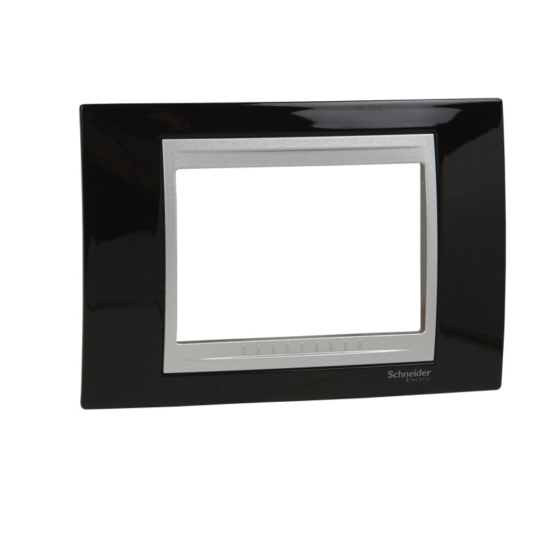 Рамка 3-модульная Schneider Electric Unica Top черный родий/алюминий MGU66.103.093