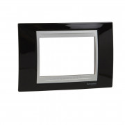 Рамка 3-модульная Schneider Electric Unica Top черный родий/алюминий MGU66.103.093