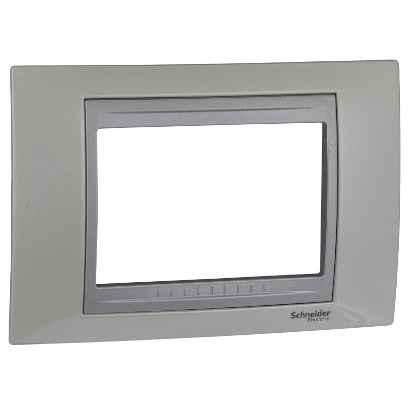 Рамка 3-модульна Schneider Electric Unica Top білий/алюміній MGU66.103.092