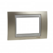 Рамка 3-модульная Schneider Electric Unica Top никель матовый/алюминий MGU66.103.039