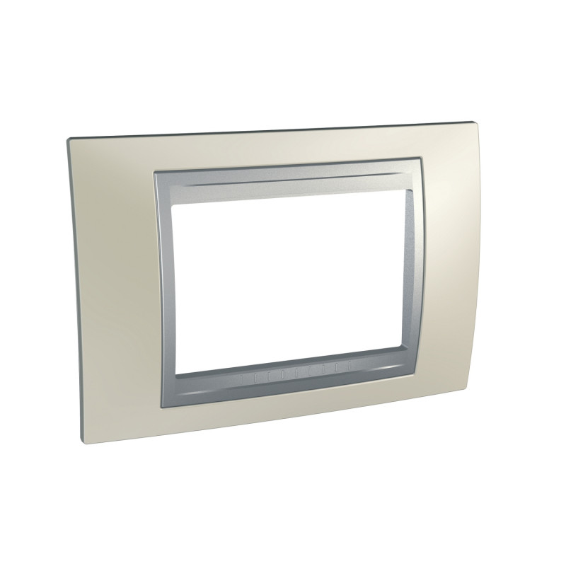 Рамка 3-модульная Schneider Electric Unica Top титановый/алюминий MGU66.103.095