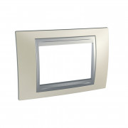 Рамка 3-модульная Schneider Electric Unica Top титановый/алюминий MGU66.103.095