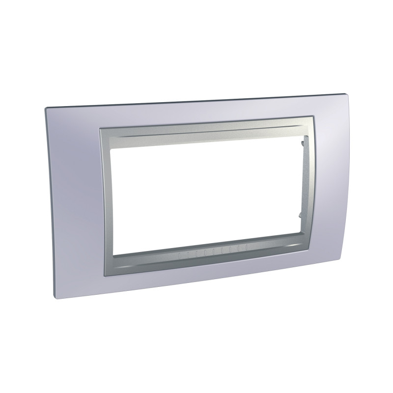 Рамка 4-модульная Schneider Electric Unica Top голубой берилл/алюминий MGU66.104.098