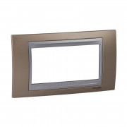 Рамка 4-модульная Schneider Electric Unica Top оникс медный/алюминий MGU66.104.096