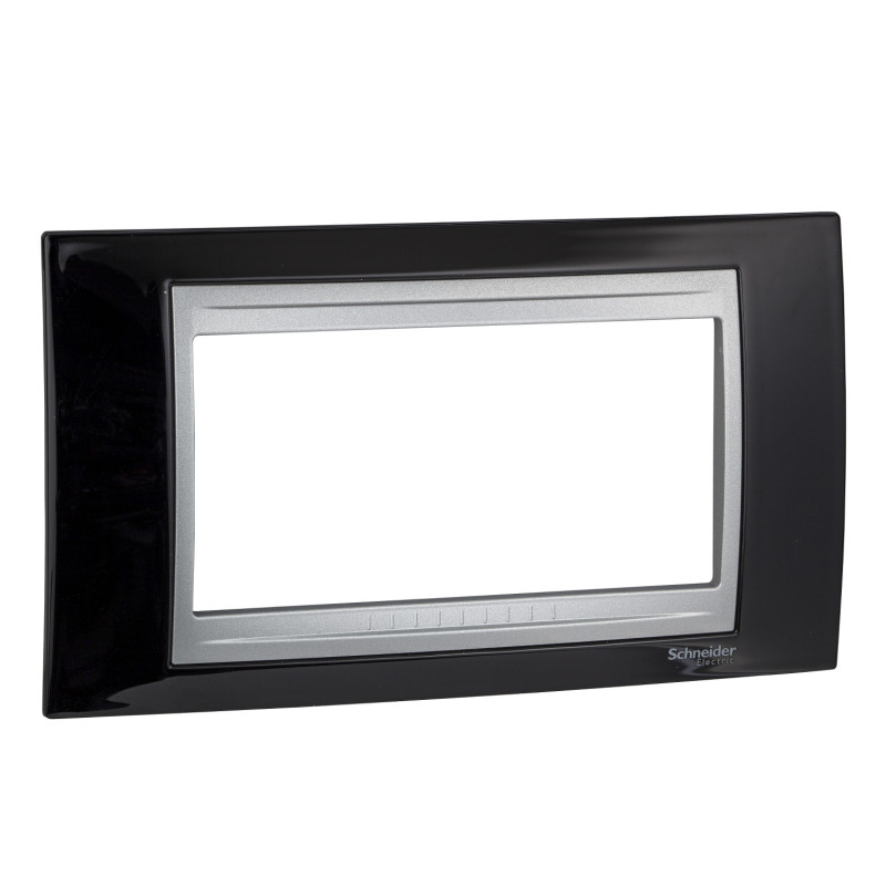 Рамка 4-модульная Schneider Electric Unica Top черный родий/алюминий MGU66.104.093