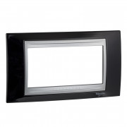 Рамка 4-модульная Schneider Electric Unica Top черный родий/алюминий MGU66.104.093