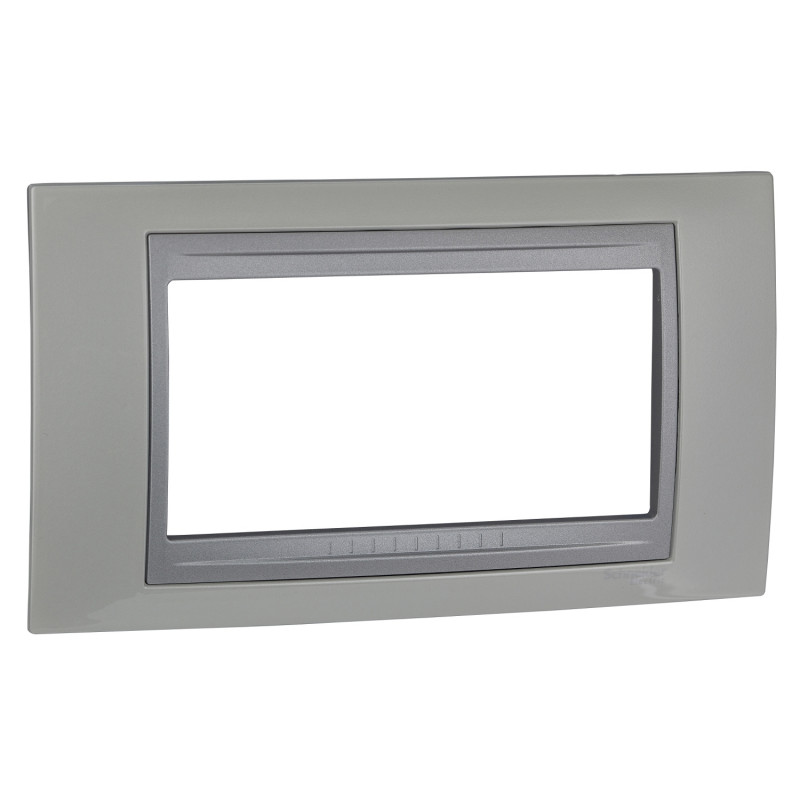 Рамка 4-модульная Schneider Electric Unica Top белоснежный/алюминий MGU66.104.092