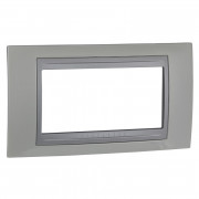 Рамка 4-модульная Schneider Electric Unica Top белоснежный/алюминий MGU66.104.092